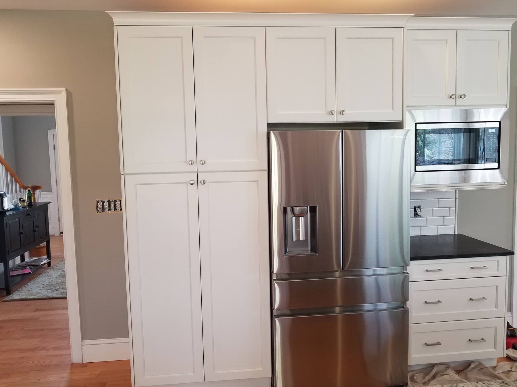 Kitchen cabinets and pantry wall after a kitchen remodel in Doylestown