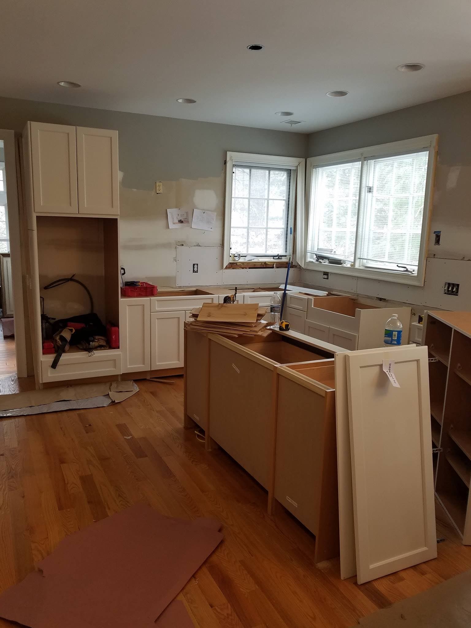 Kitchen cabinet installation in progress in Doylestown