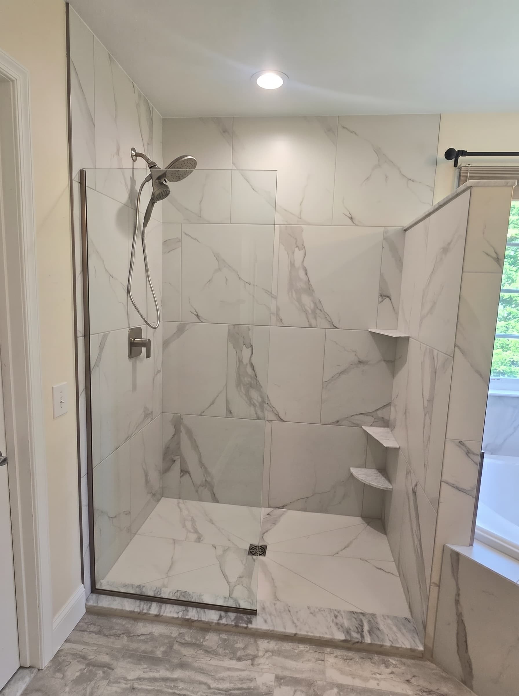 Walk-in shower from a Fountainville bathroom remodel