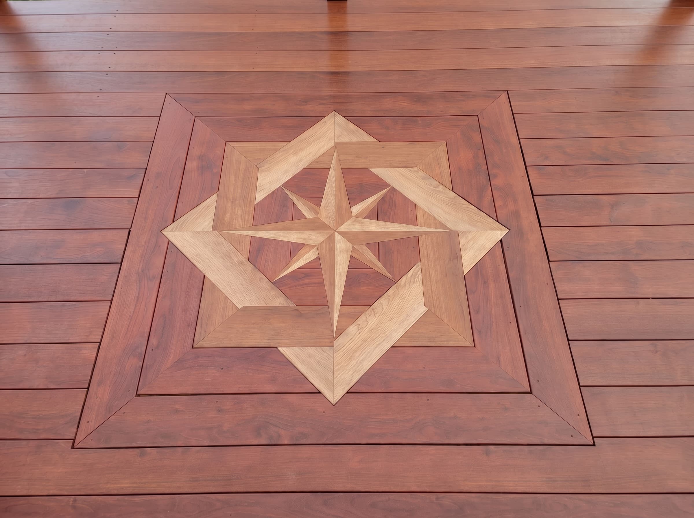 Custom deck inlay detail in New Hope