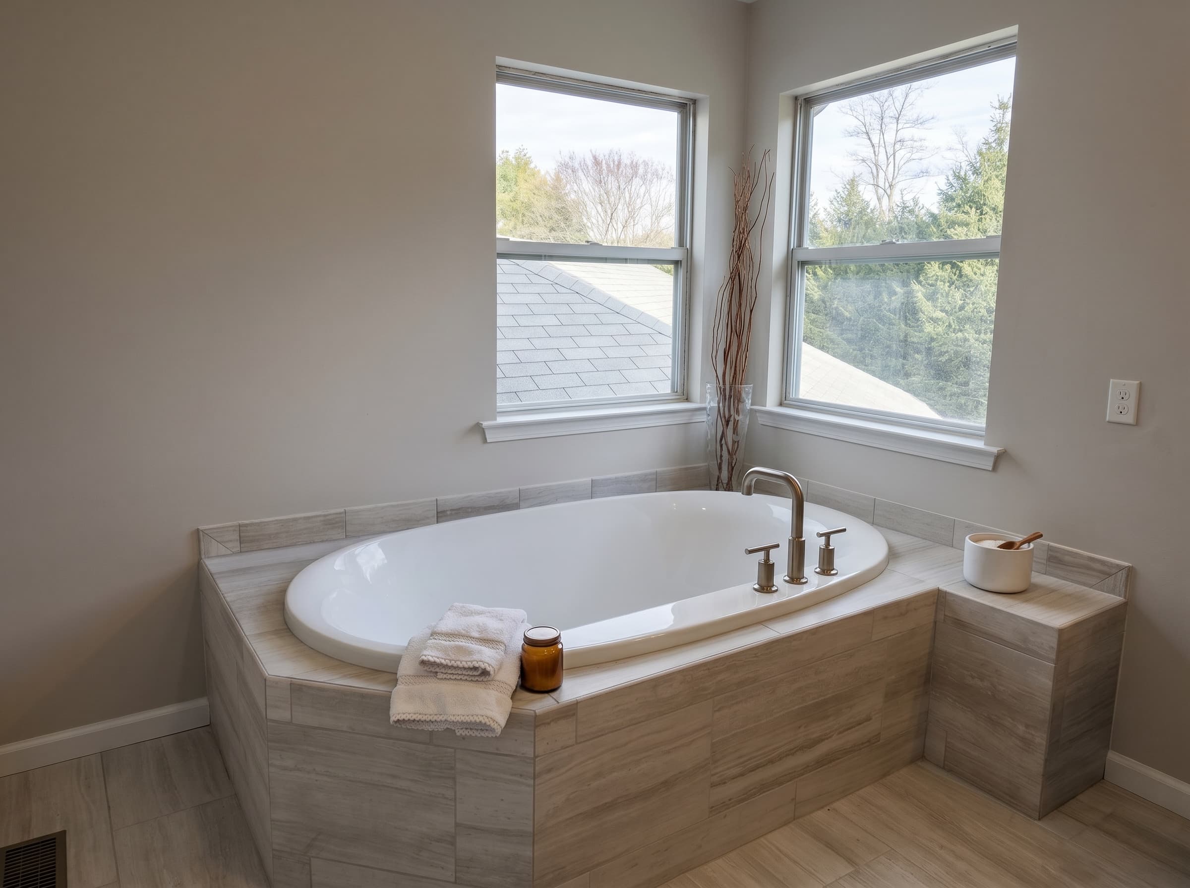 Corner tub from a Perkasie bathroom remodel
