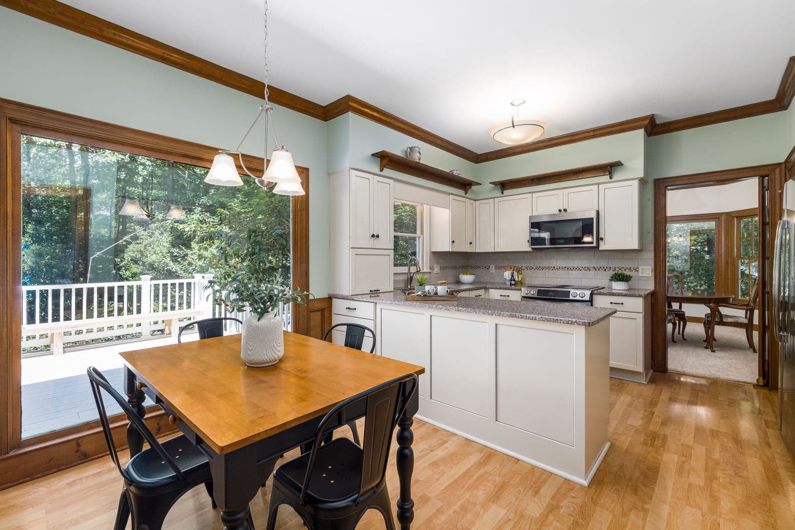 Kitchen with a bump-out breakfast nook and bay window
